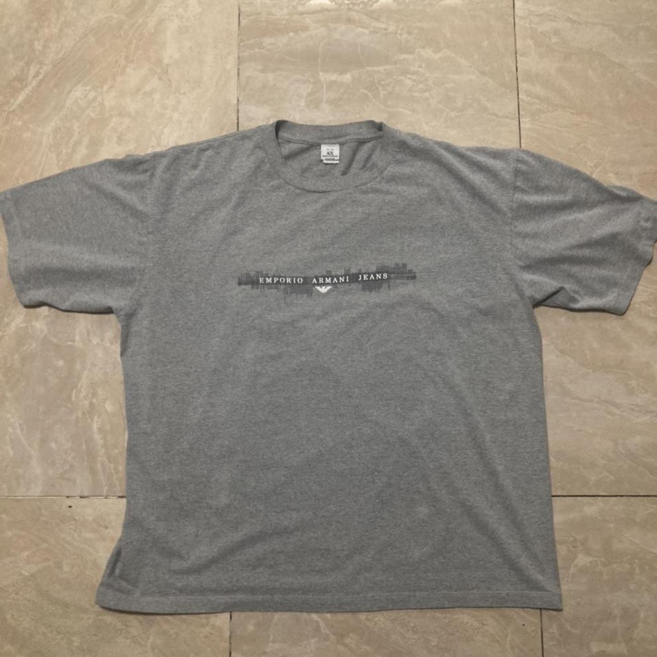 Armani Jeans Men's Grey and Black T-shirt