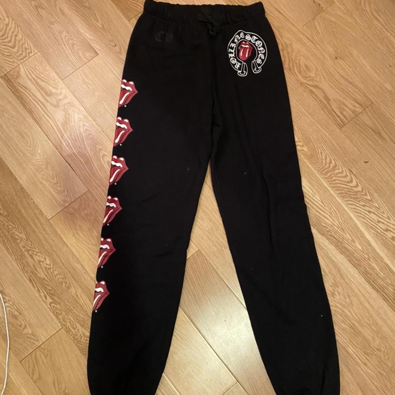 Rare Rolling Stones Chrome Hearts sweatpants with... - Depop
