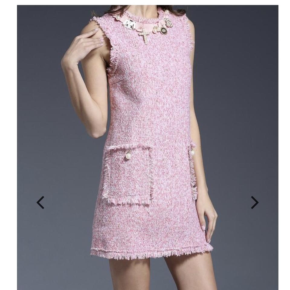 Chanel pink tweed dress Womens Fashion Dresses  Sets Dresses on  Carousell
