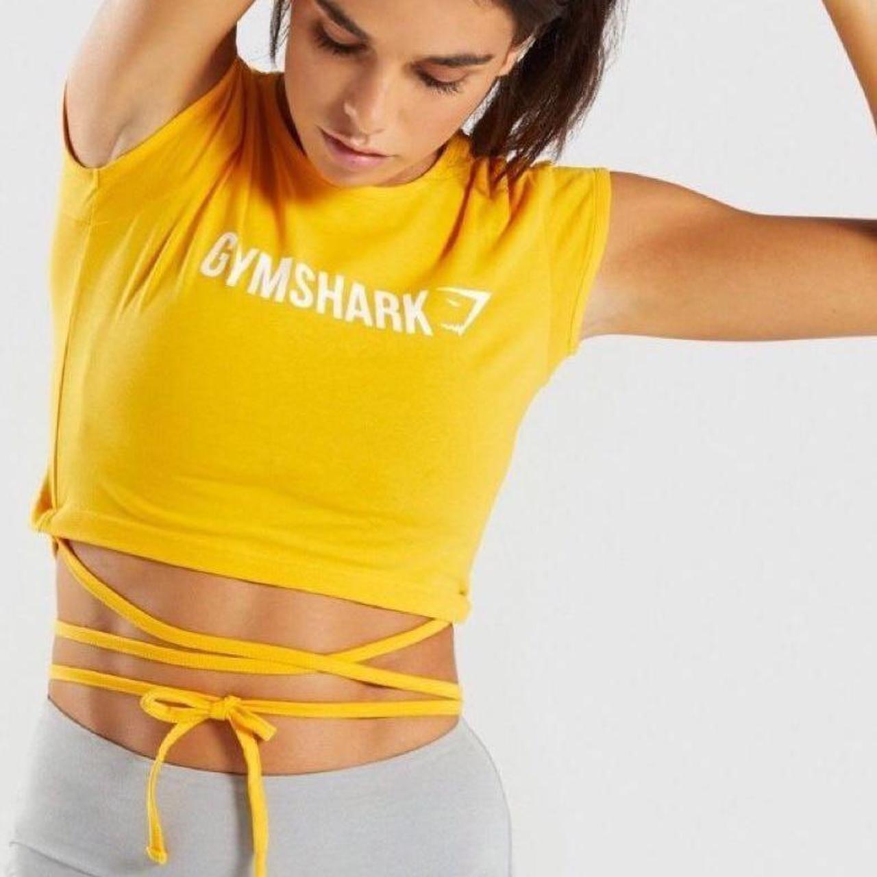 Yellow gymshark crop top. Good condition. cute gym... Depop