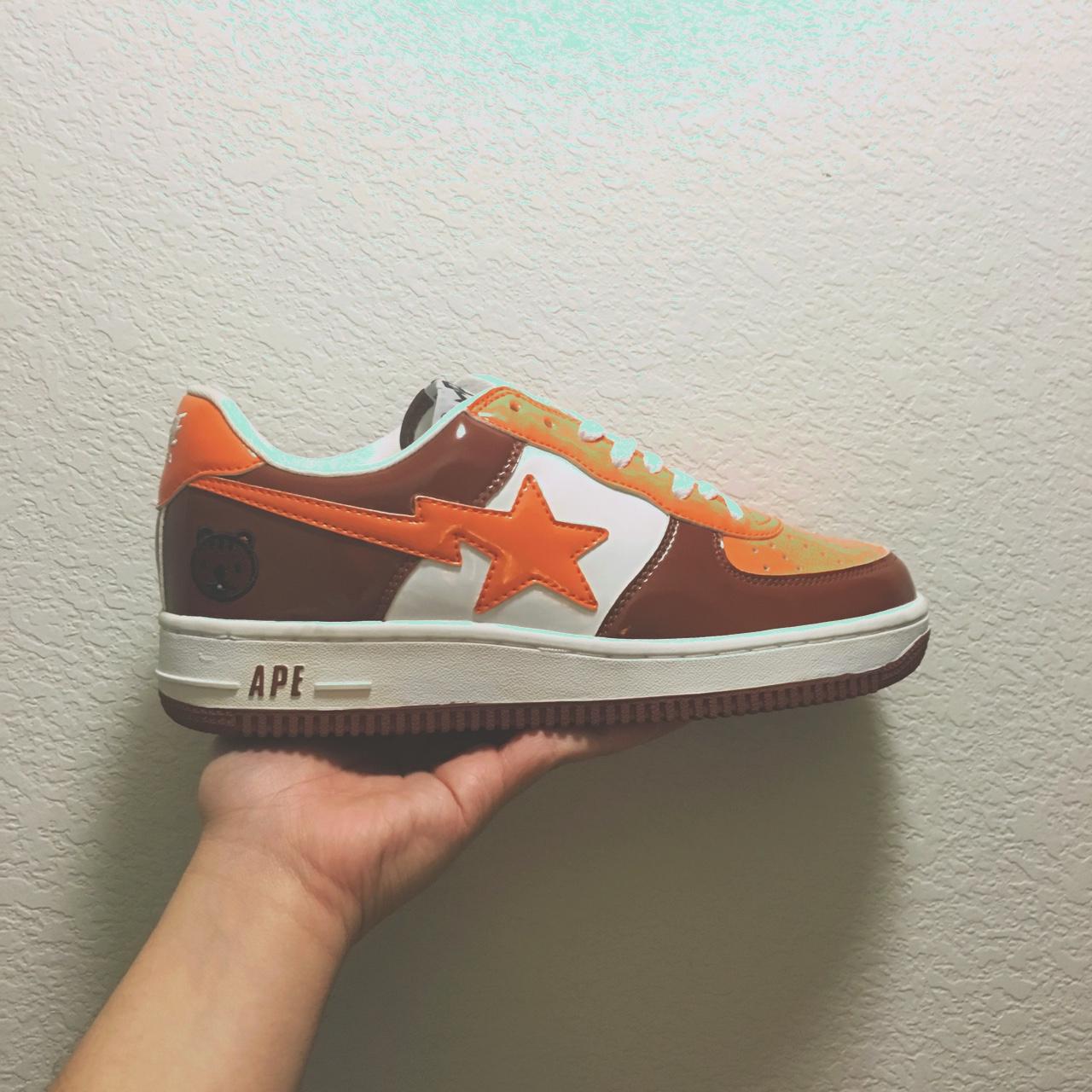 Snakeskin Bapestas Brown Vintage BAPE A Bathing Ape Bapesta Depop