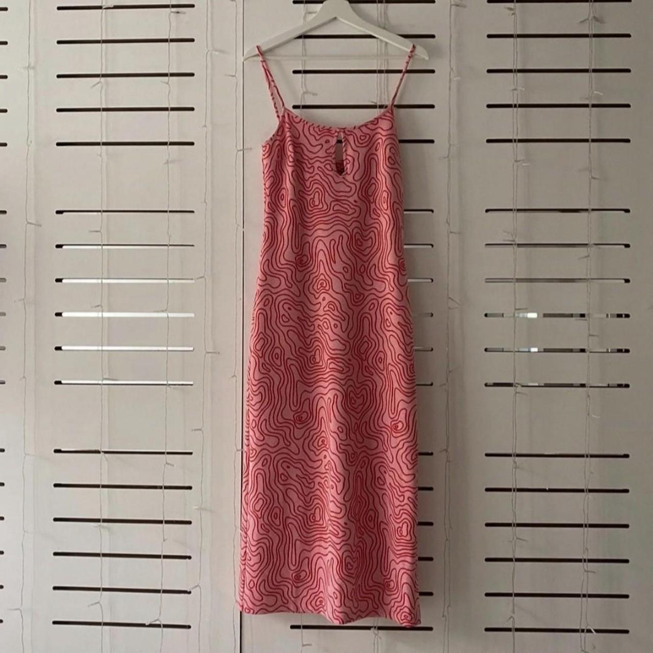 Zara red cheap jacquard dress