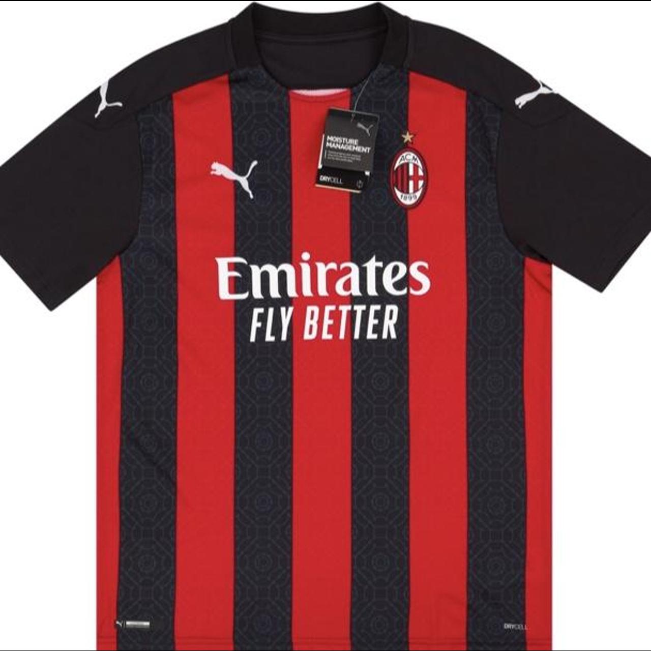 2020-21 AC Milan Home Shirt. Size Large (fits a... - Depop