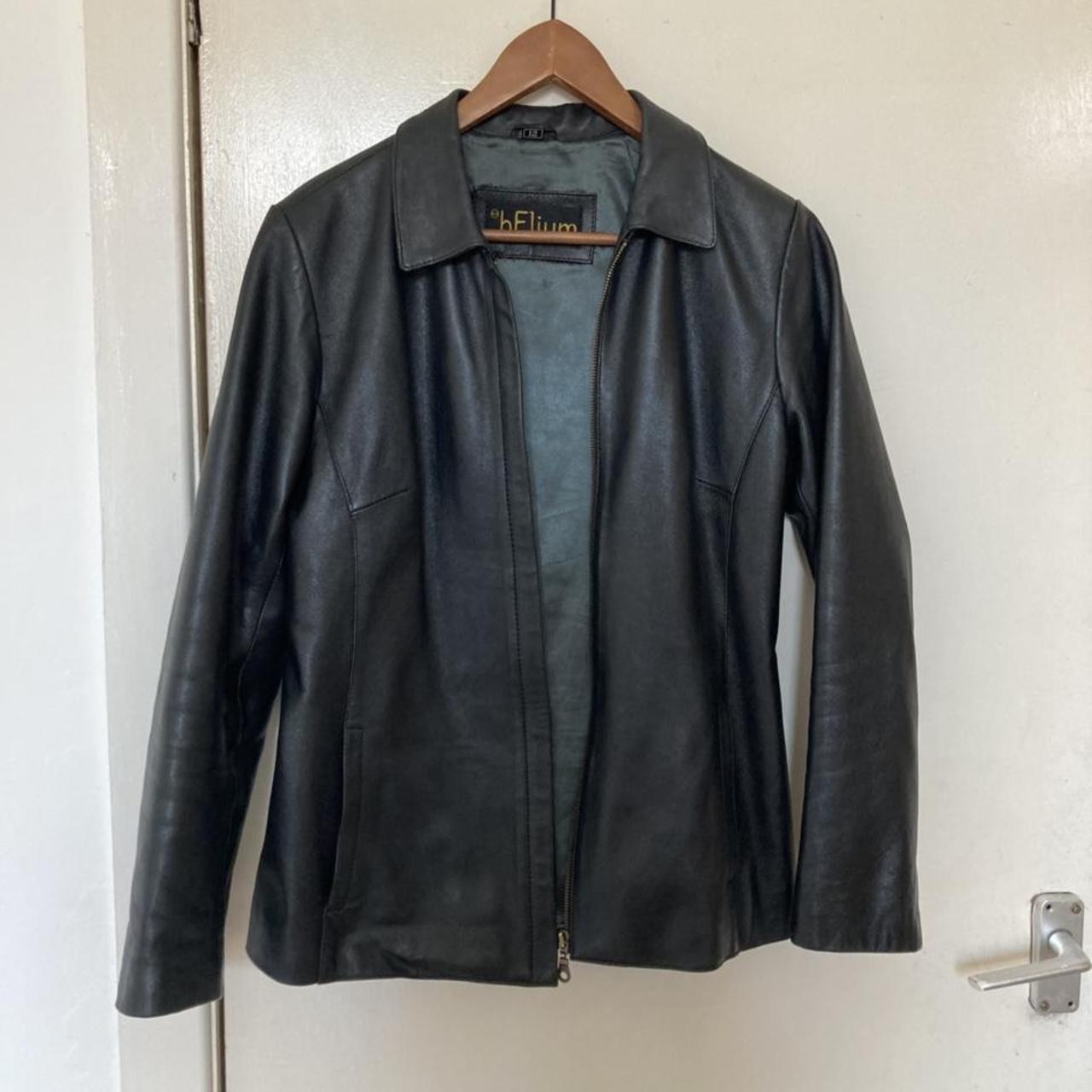 Helium genuine real leather jacket size 12 (Would... - Depop