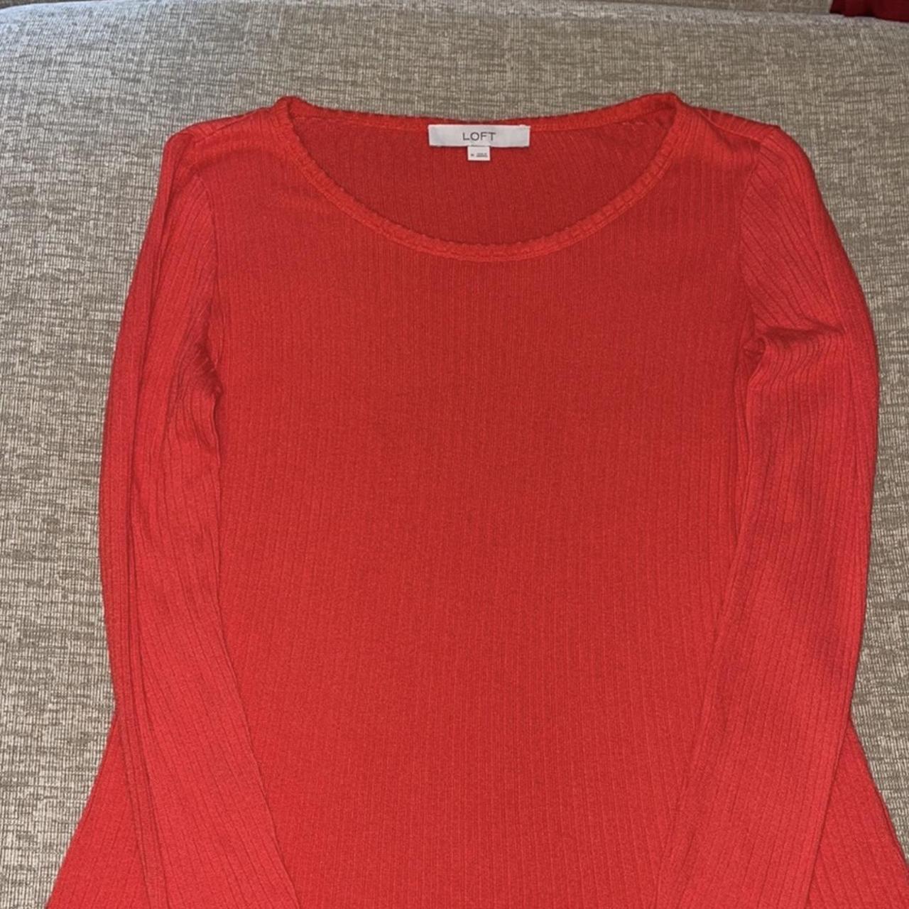 Product Image 3 - LOFT Red Crew Neck Ribbed