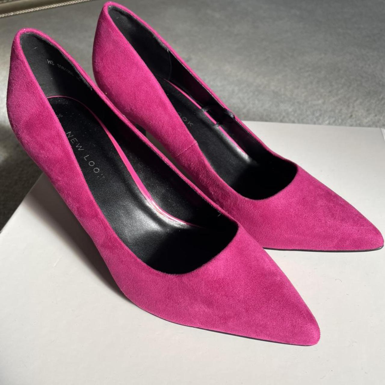 new look pink suede heels