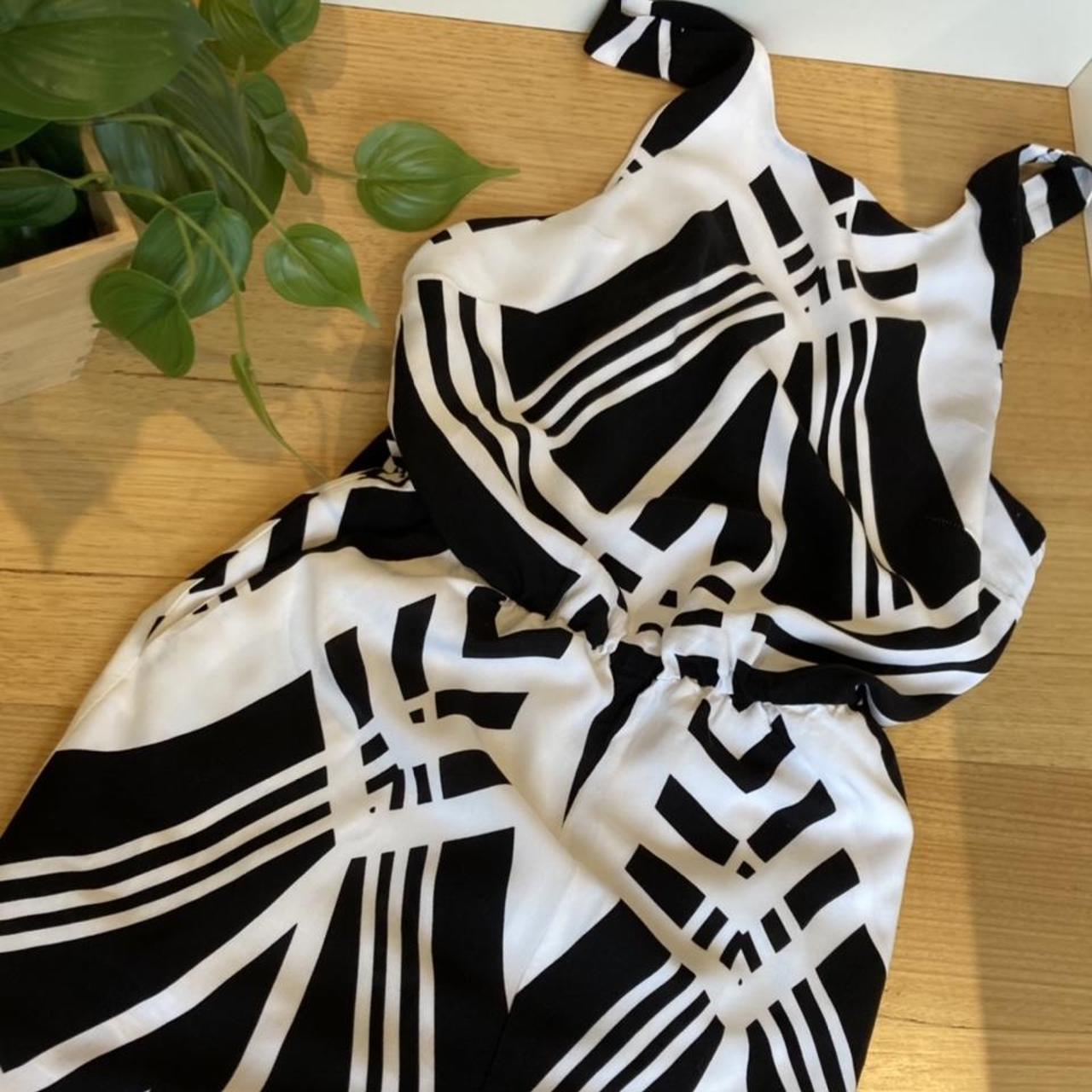 KOOKAÏ Women's Black and White Playsuitromper Depop