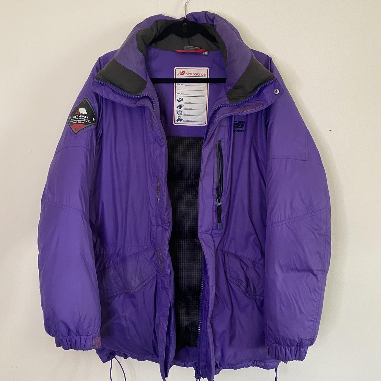 #newbalance #retro puffer jacket in purple, two... - Depop