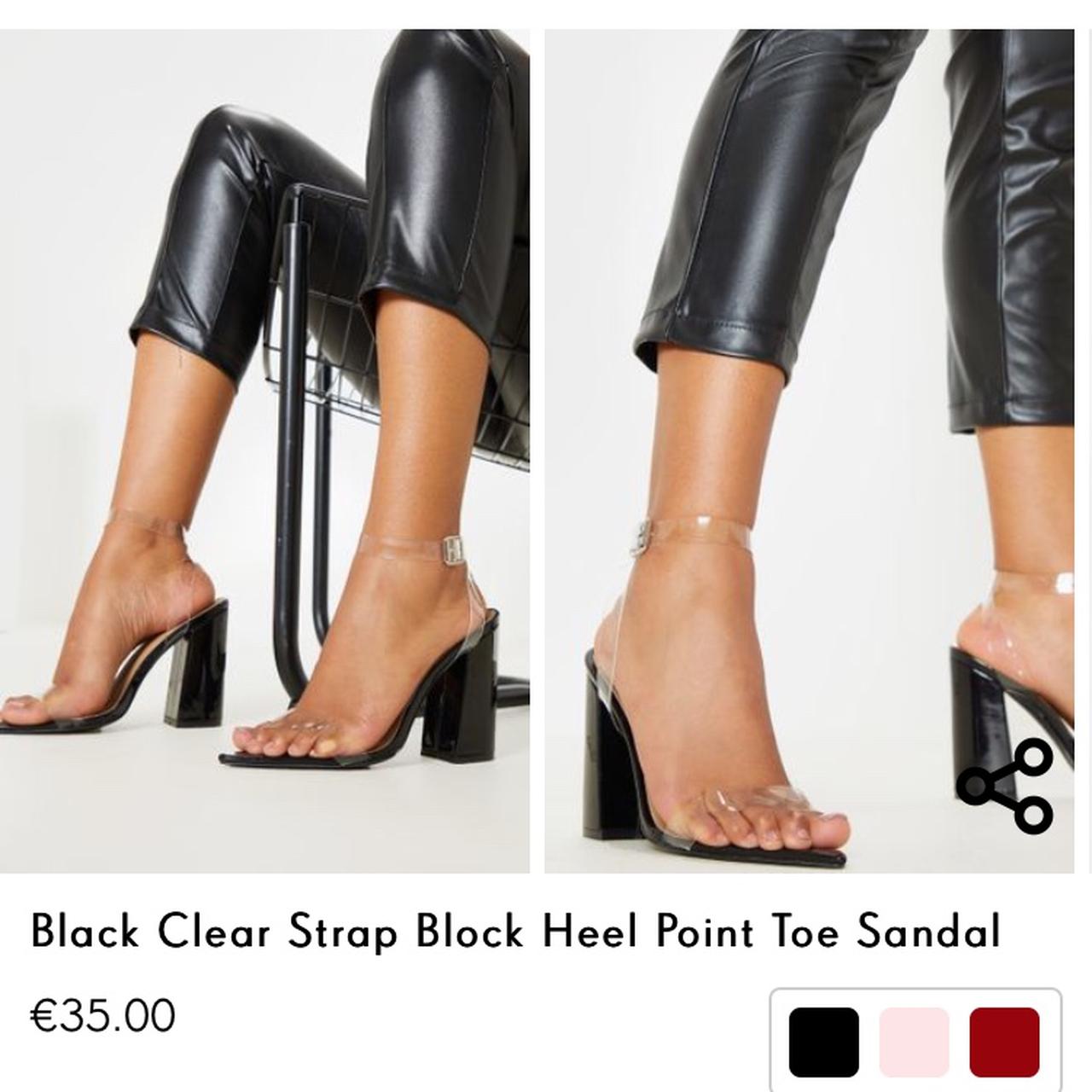 pointed toe clear strap heels