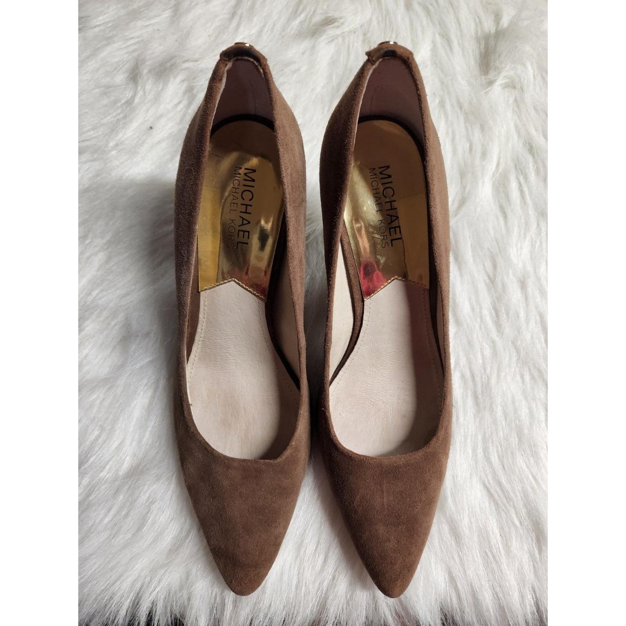 Michael Kors Brown Suede Heels Size 8. Womens. Good... - Depop