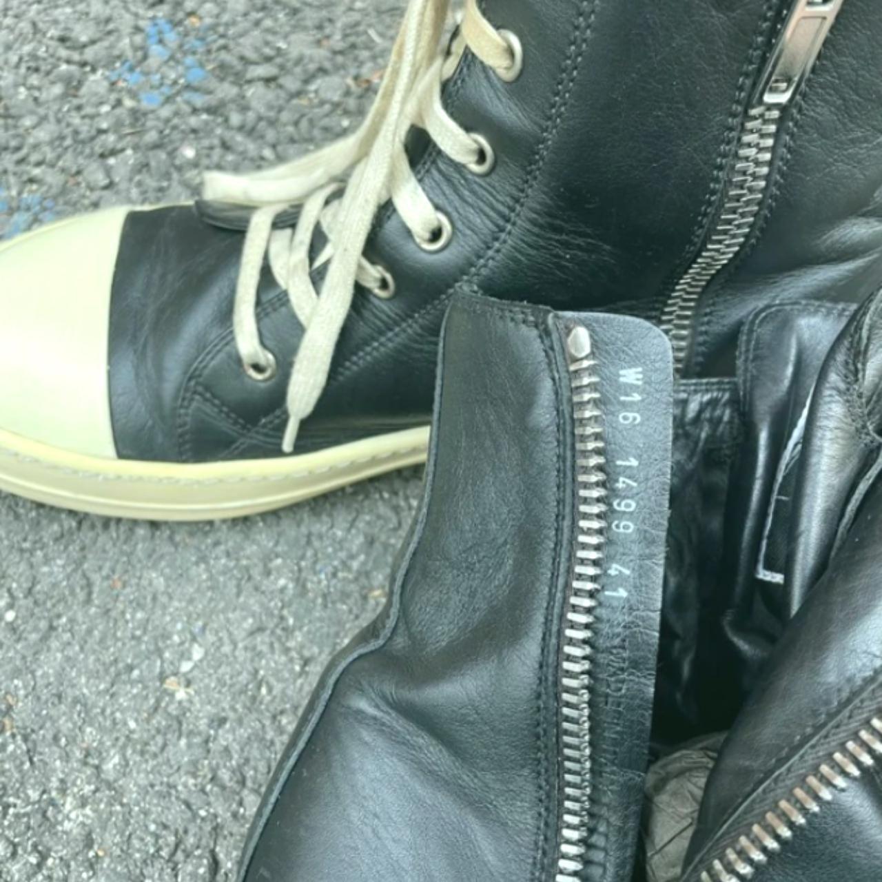 Rick Owens Ramones Leather high-top sneakers | Depop Rick Owens Ramones Leather high-top sneakers | Depop
