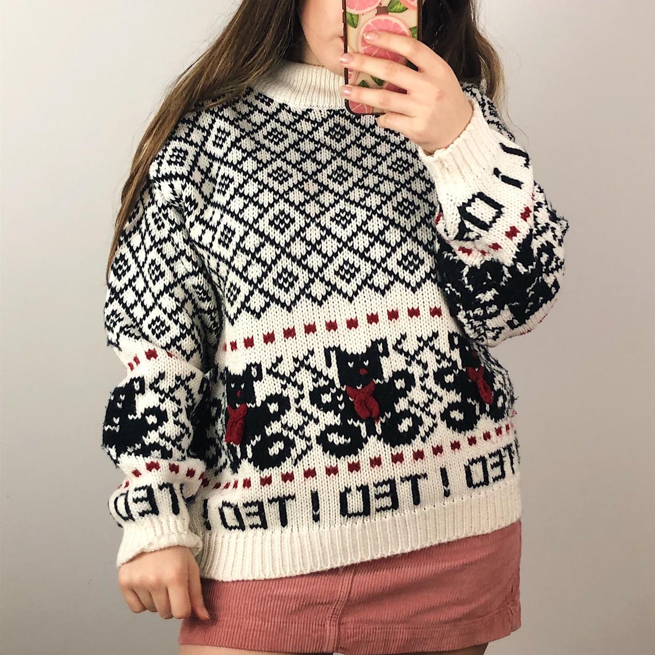 Women's White and Red Jumper