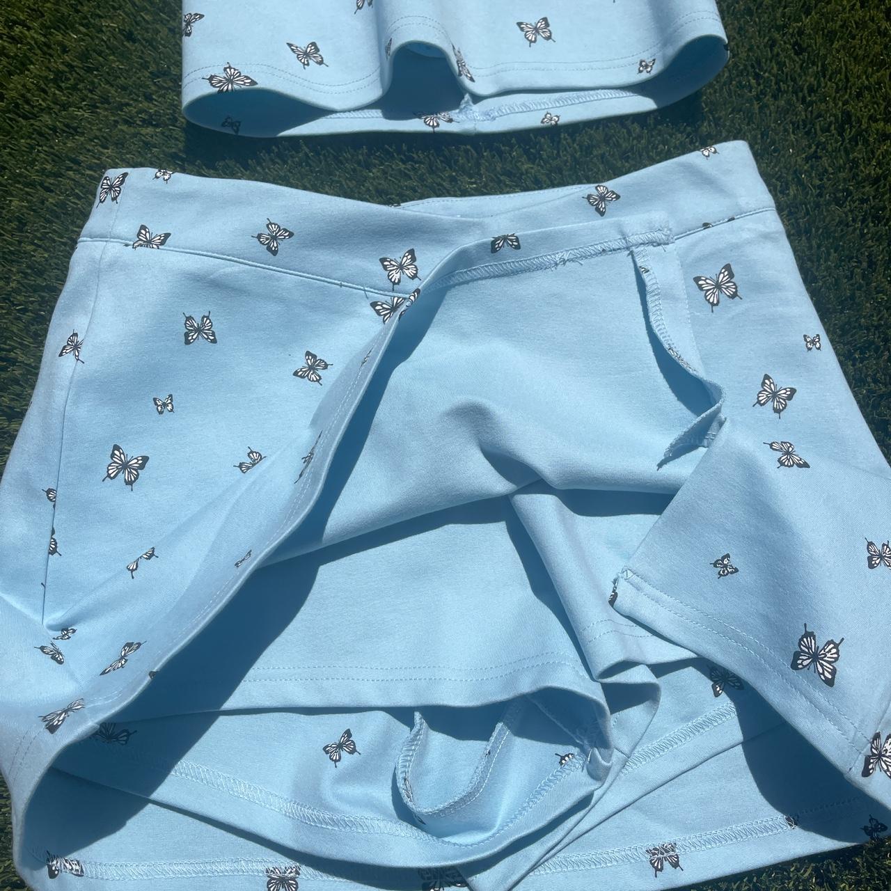 Tiger Mist blue set with halter top and skort. Very... - Depop