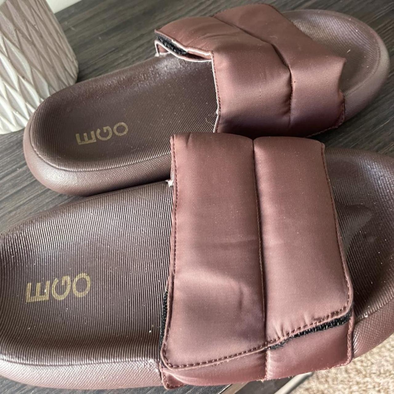 EGO Women's Burgundy Slides Depop