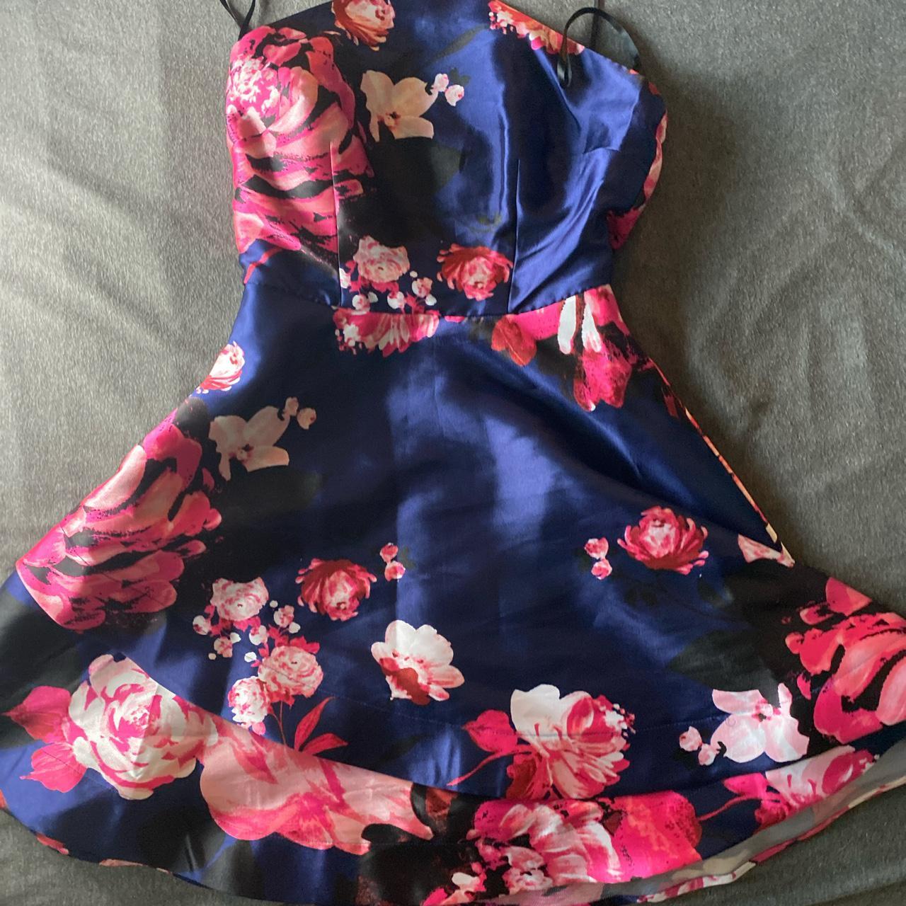 Women's Pink and Navy Dress | Depop