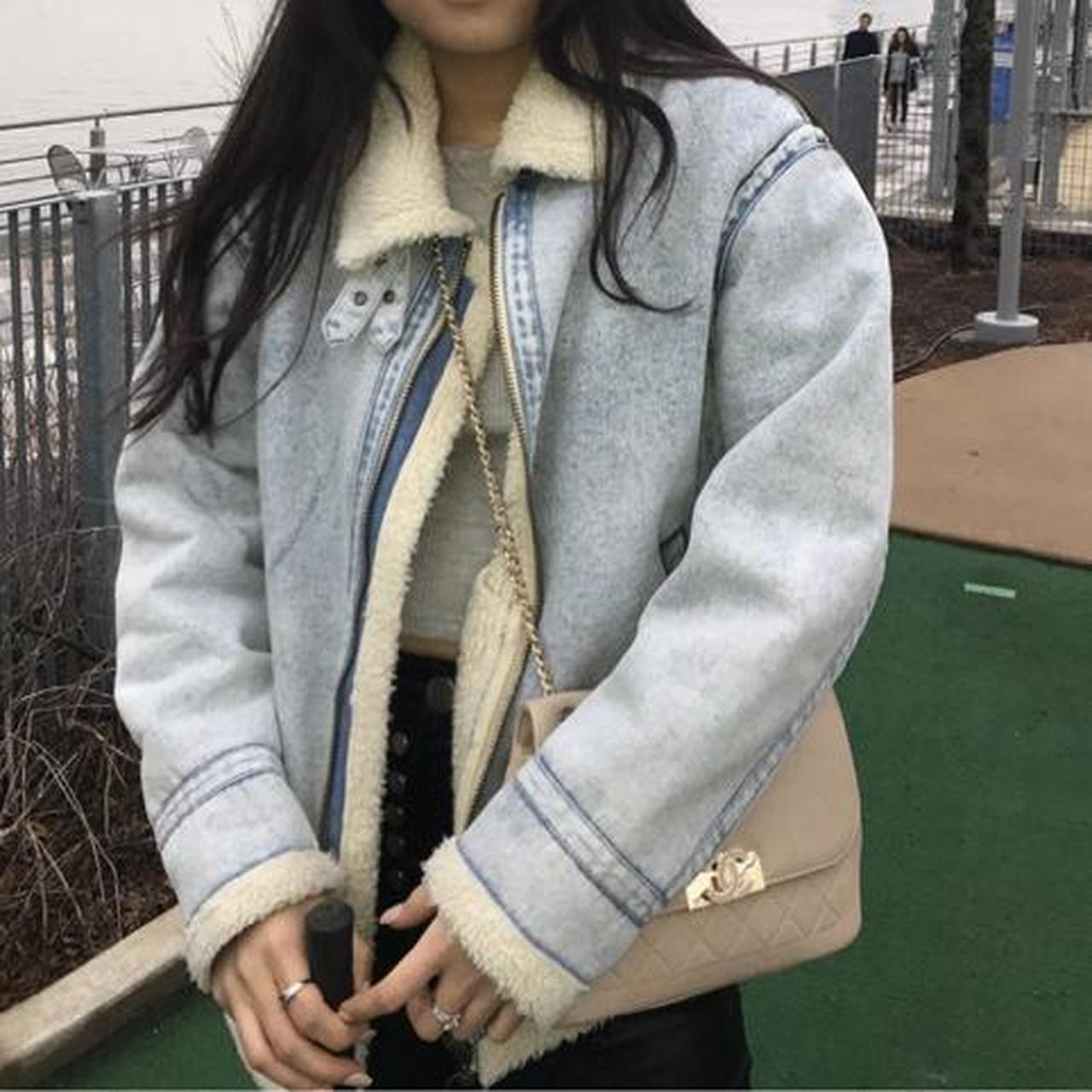 zara denim fur jacket