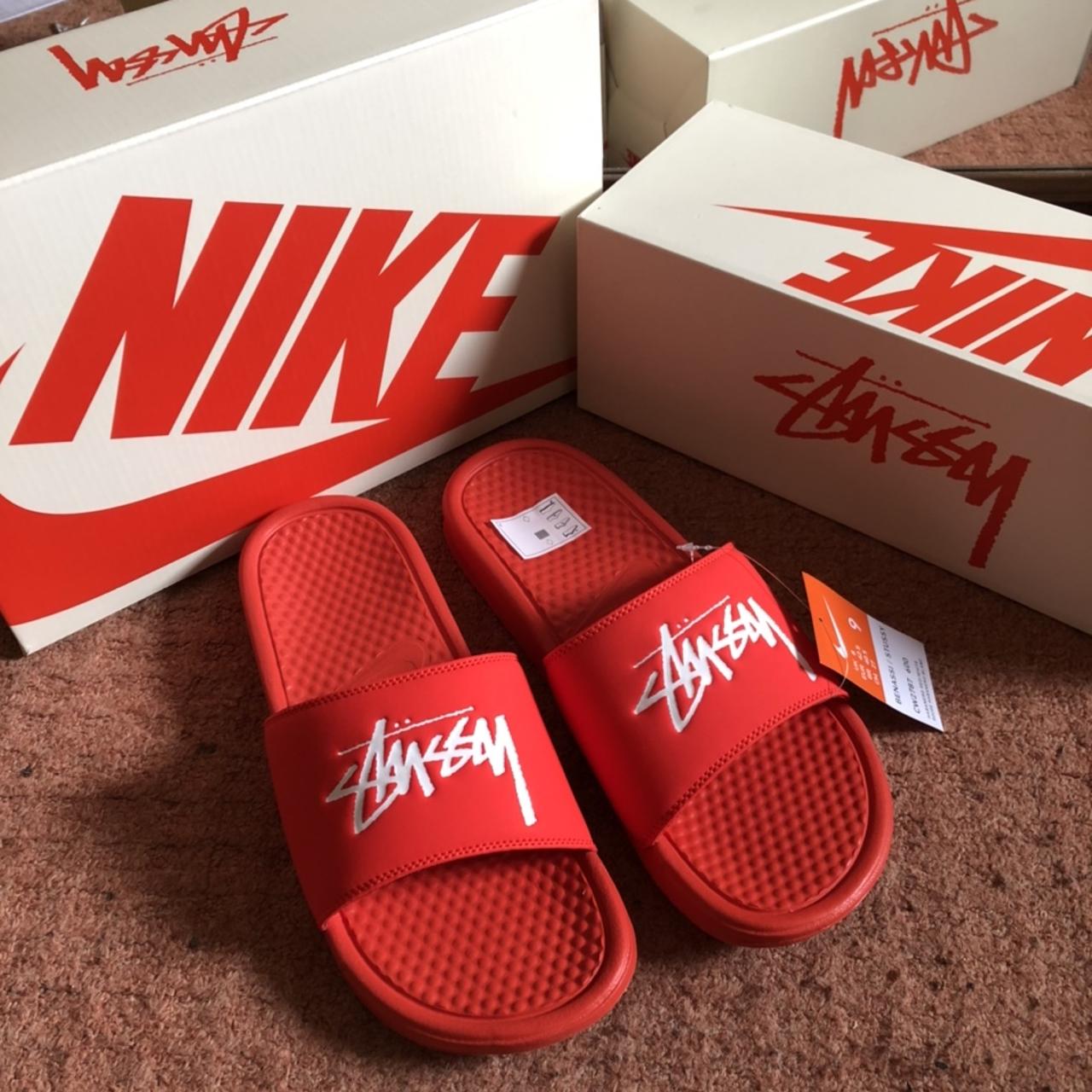 Nike x stussy discount benassi