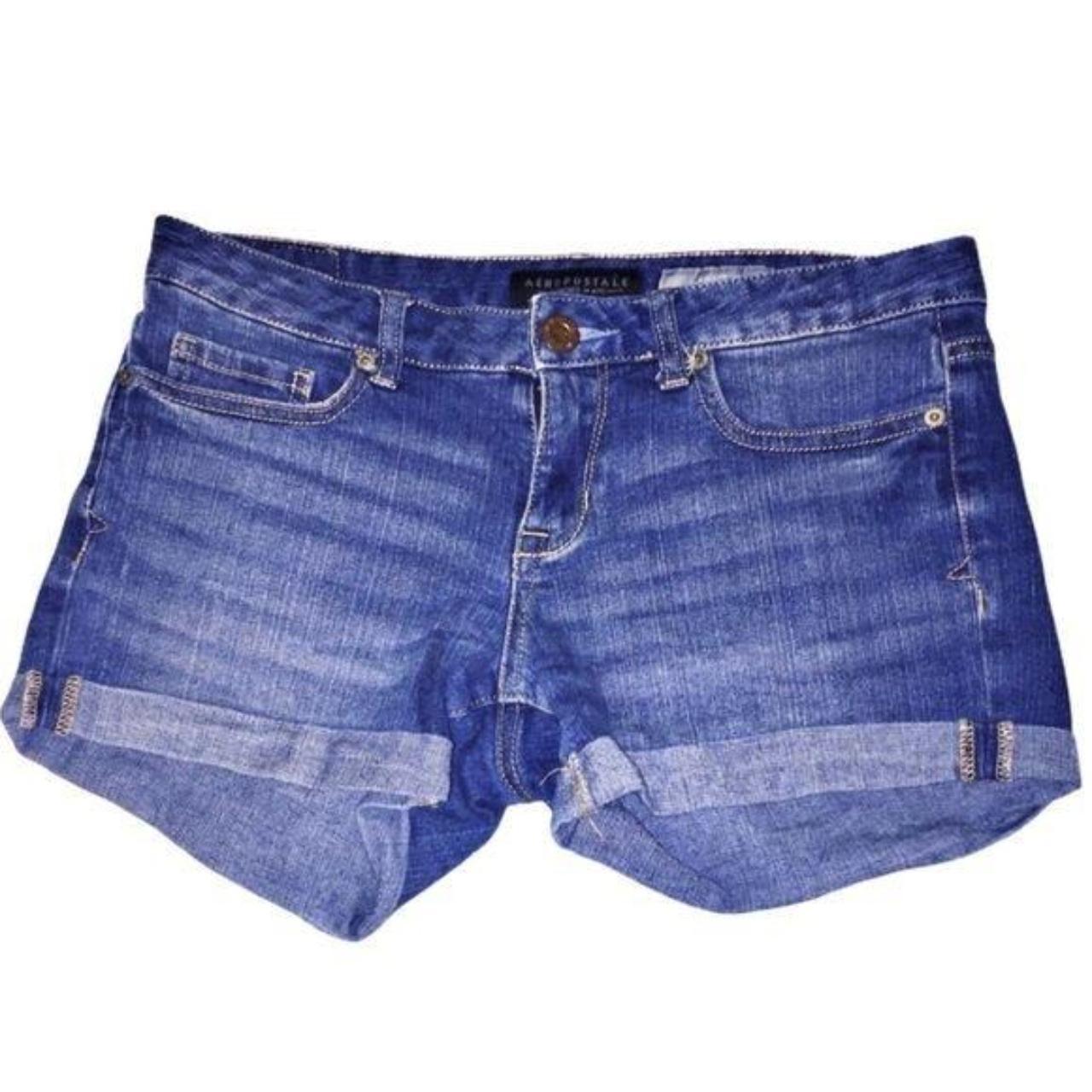 Preloved Women's Shorts - Blue - 4 – Aeropostale Midi Jean Shorts Size 4.