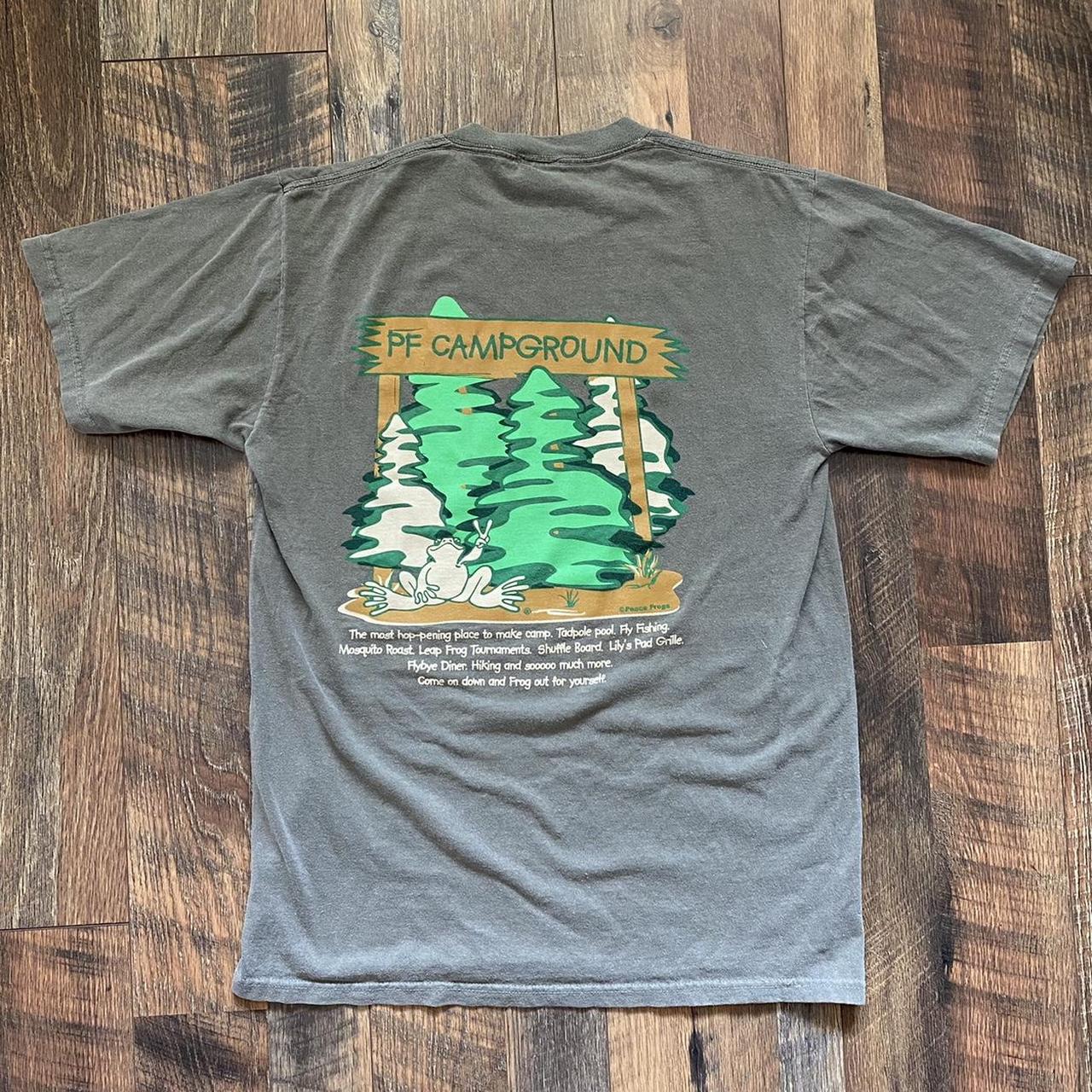 Vintage Peace Frogs Campground T-Shirt. Tagged... - Depop