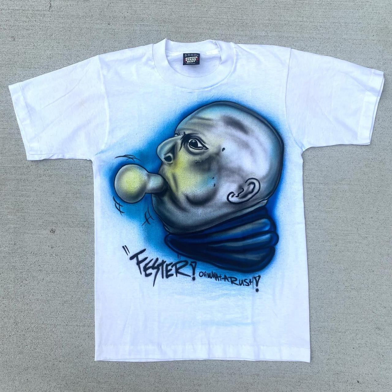 Vintage 1990s Uncle Fester Airbrush T-Shirt “Fester!... - Depop