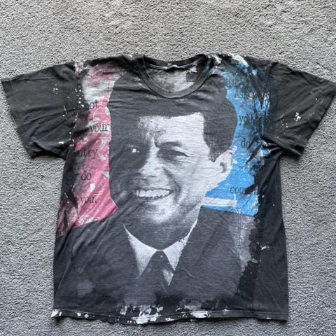 Vintage Mosquitohead JFK all over print shirt. SUPER - Depop