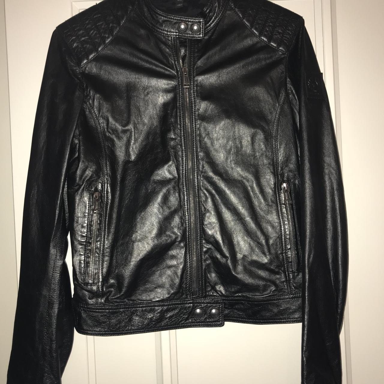 Women’s leather belstaff jacket Size 40 Uk 8 100%... - Depop