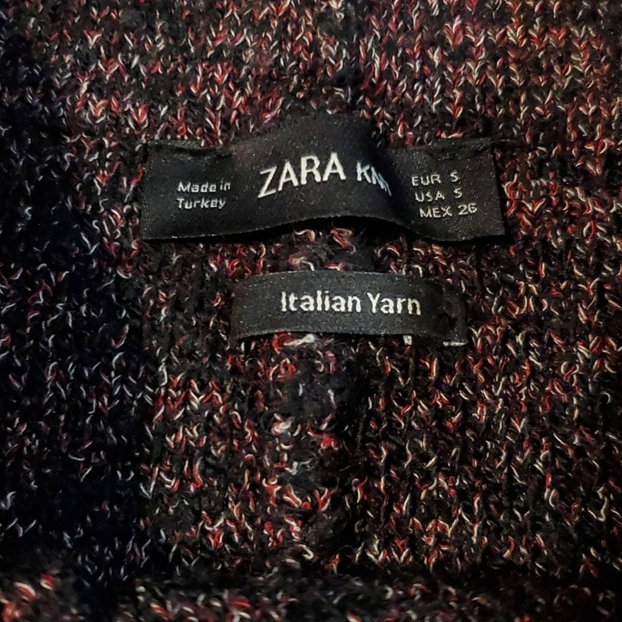 Zara Knit Italian Yarn Dark black an red Really Depop