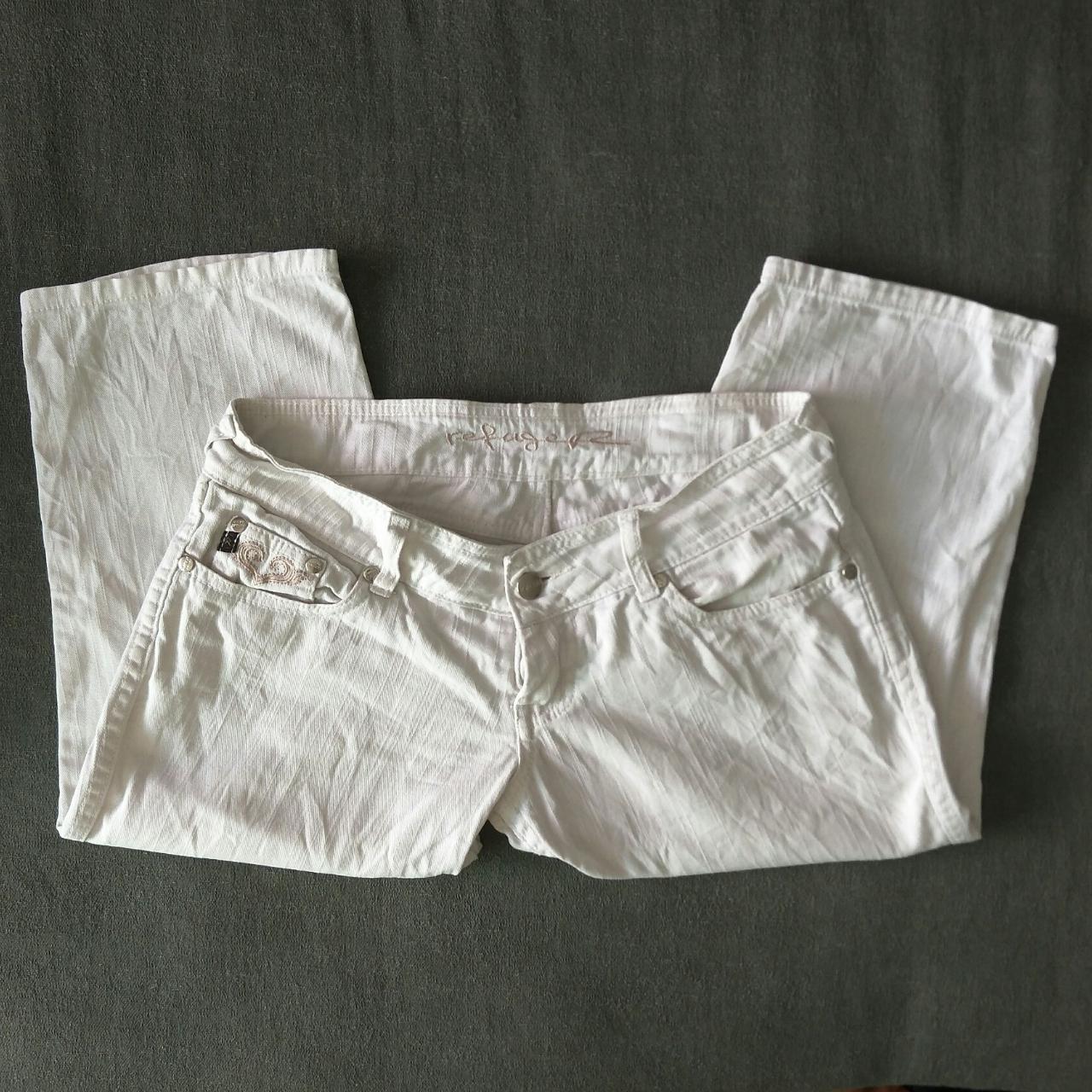 Y2K 90s Vintage Refuge Low rise Cowboy 3/4 White... - Depop