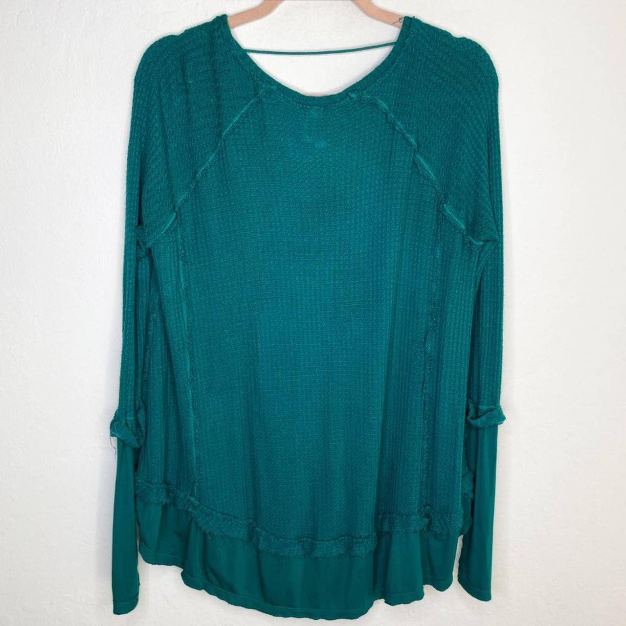 Free People Women's Blue and Green Shirt (2)