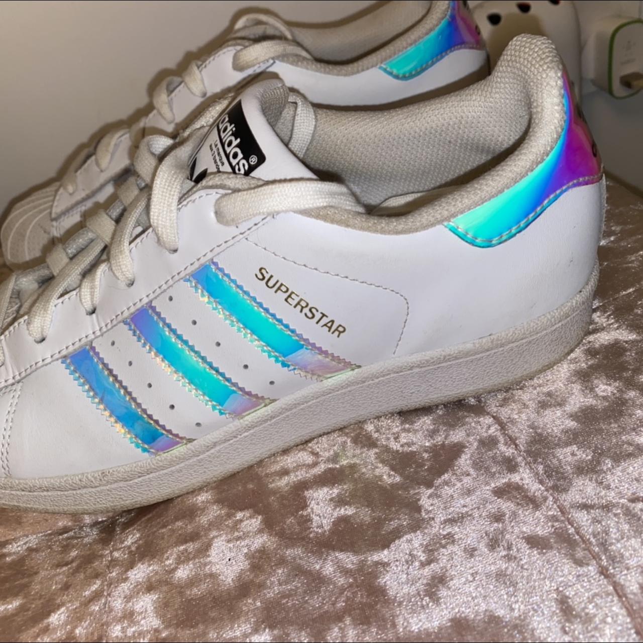 adidas superstars metallic iridescent stripes