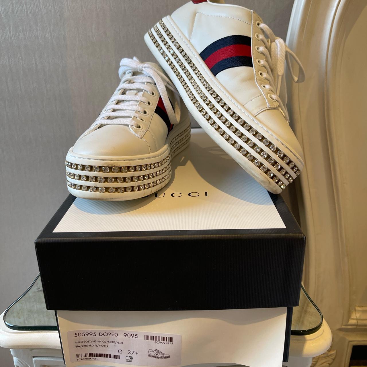 Gucci Ace Sneakers with Crystal soles. Worn to... - Depop