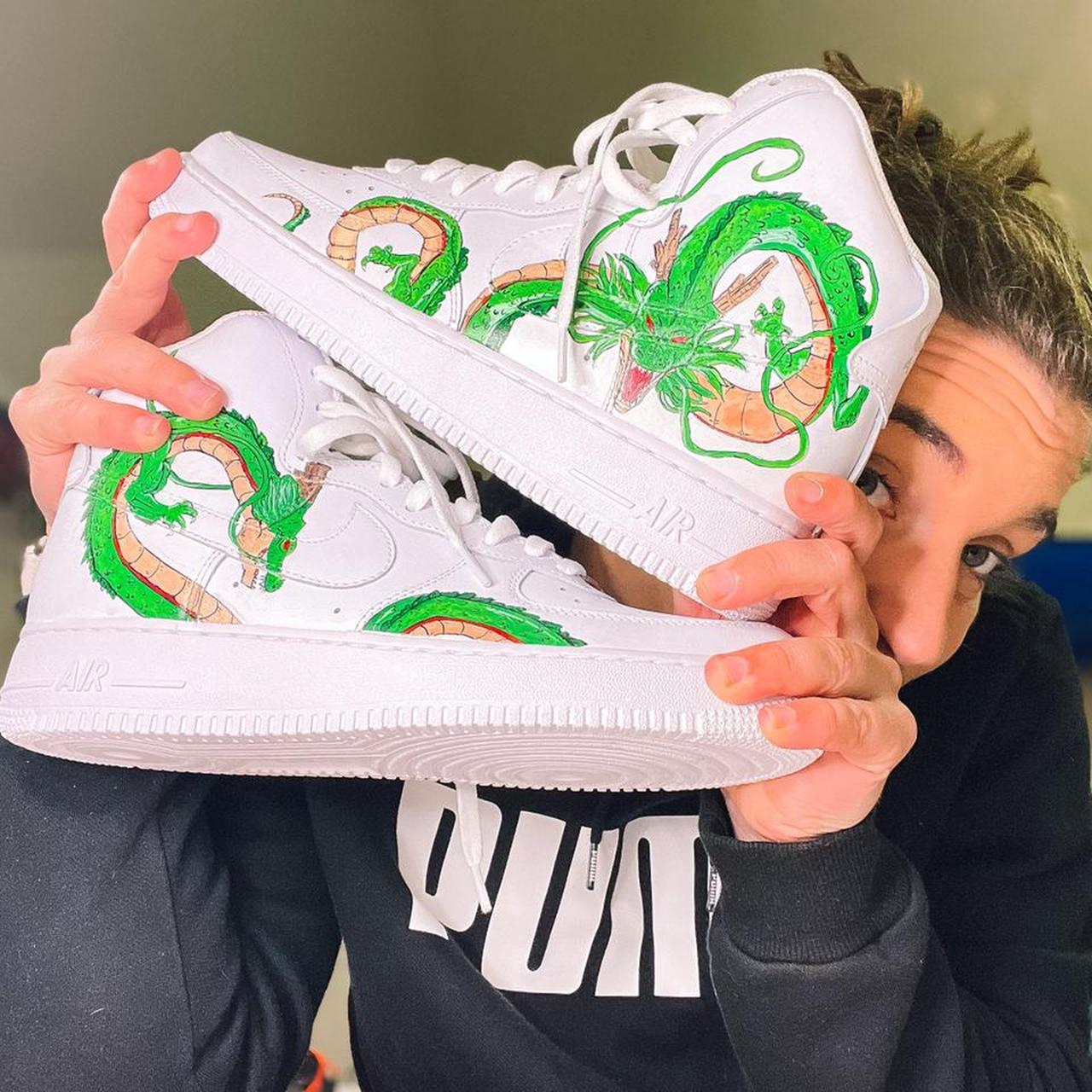 Nike AF1 High with custom dragonballz shenron and Depop