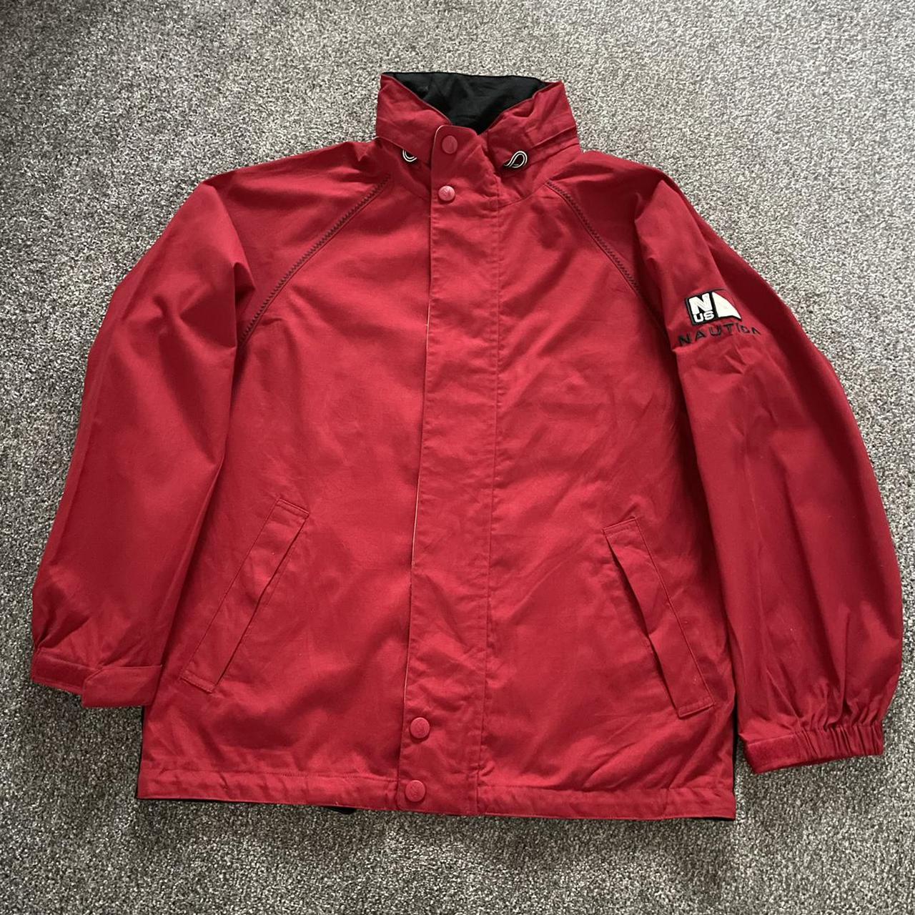 Free postage Nautica Size L Red Windbreaker Jacket... - Depop