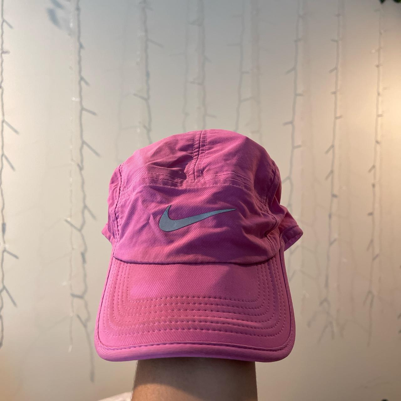 Nike Women's Pink and Grey Hat | Depop