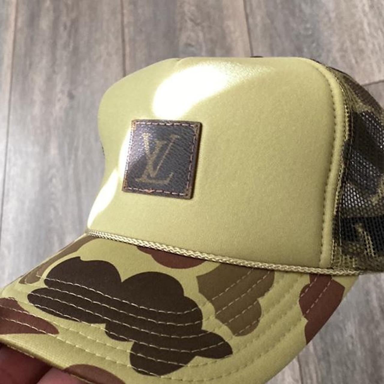 Trucker hat custom real LV patch - Depop