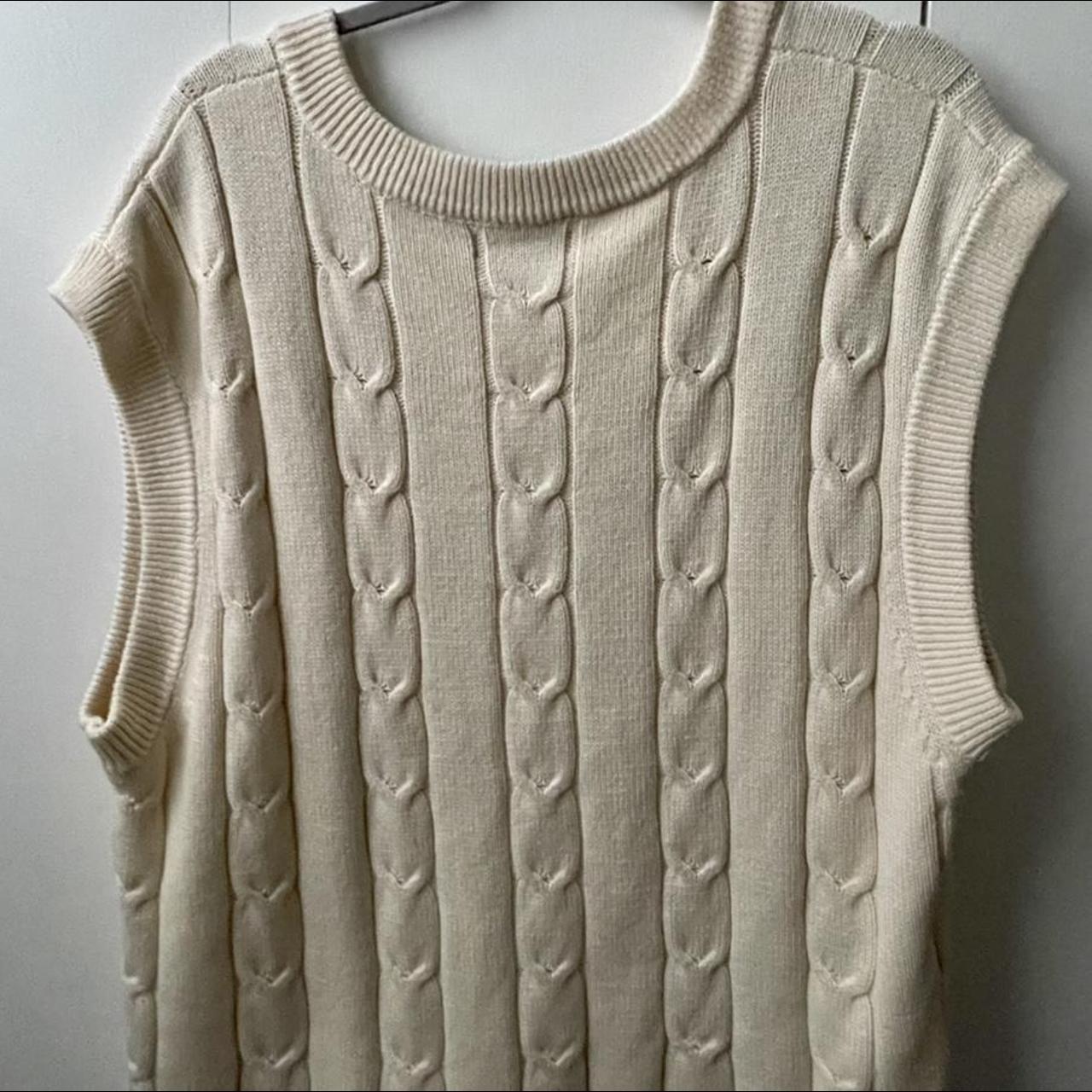 cream oversized sweater vest from the kendall and... Depop