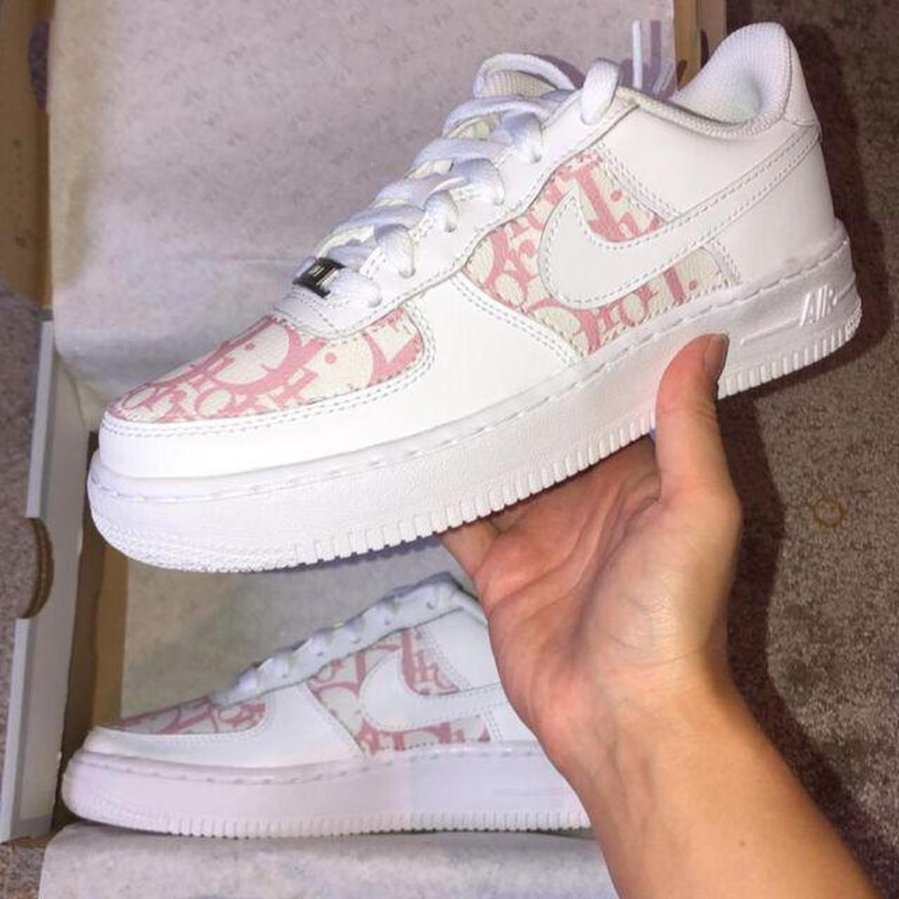 Dior Custom Pink Air Forces Brand New Custom Made Pink Dior