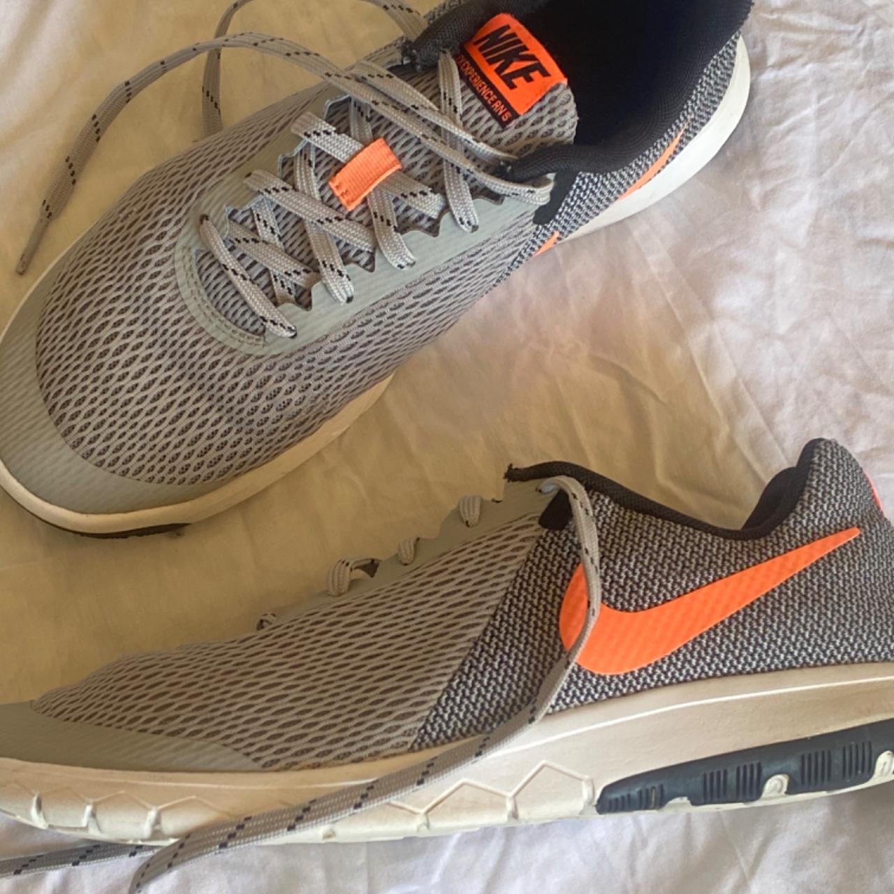 Nike sports running trainers, grey and salmon. Good... - Depop