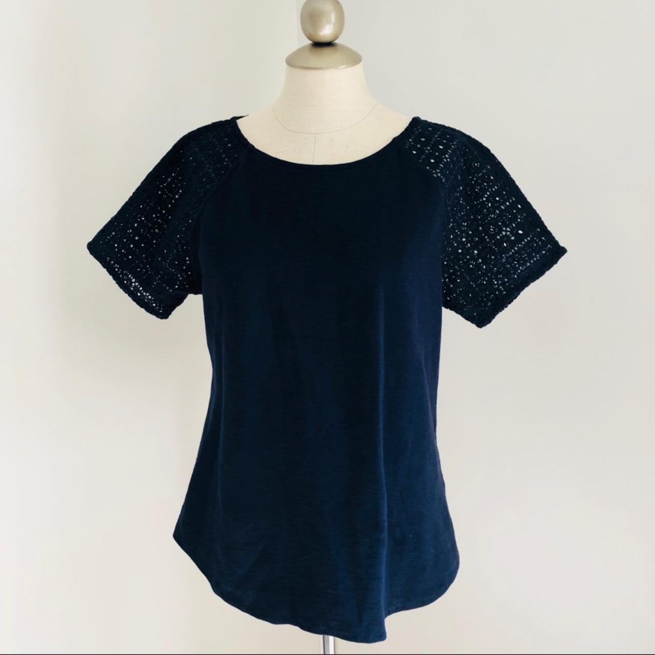 J crew short outlet sleeve lace top