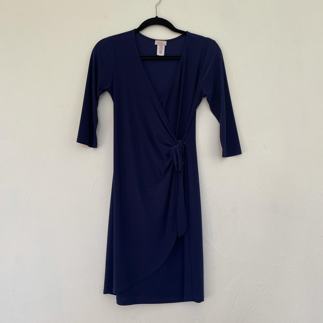 Product Image 2 - Navy/Dark blue mini wrap dress.