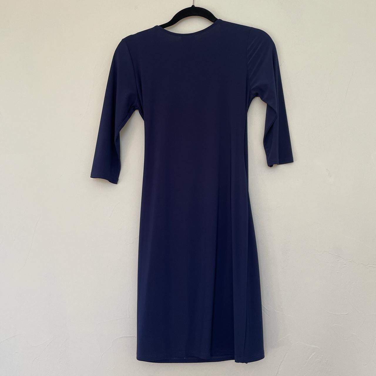 Product Image 3 - Navy/Dark blue mini wrap dress.