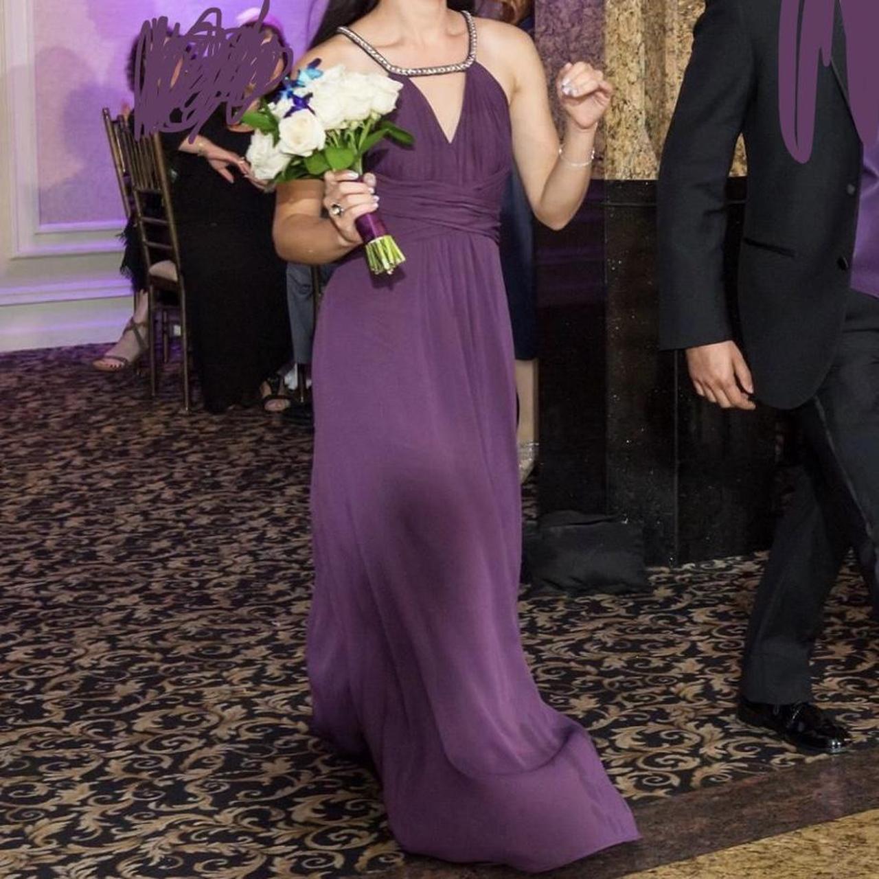 David's Bridal Women's Purple and Silver Dress