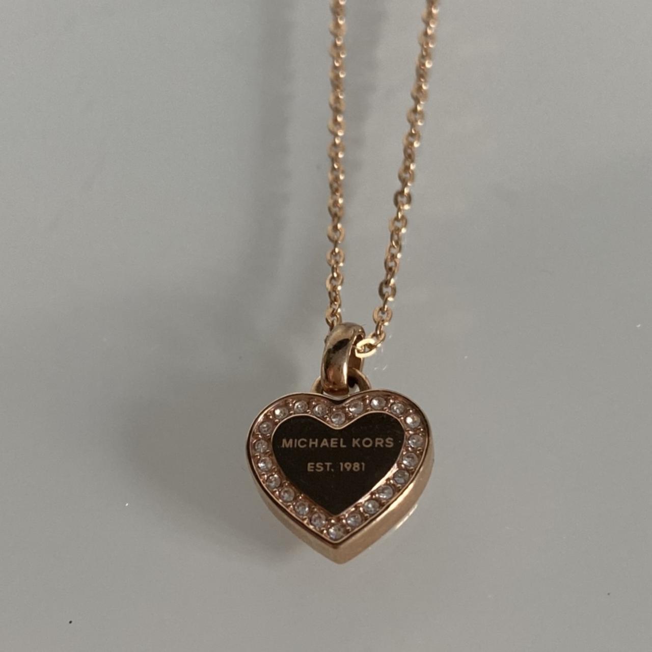 Michael Kors rose gold necklace heart shape with. Depop