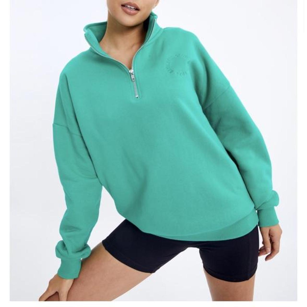 glassons quarter zip green jacket size xs fits... Depop