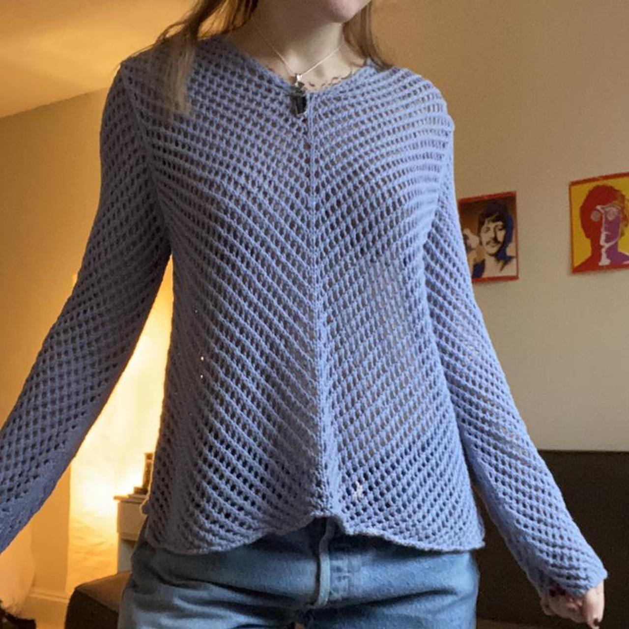 Light blue periwinkle open knit sweater. Super airy... Depop