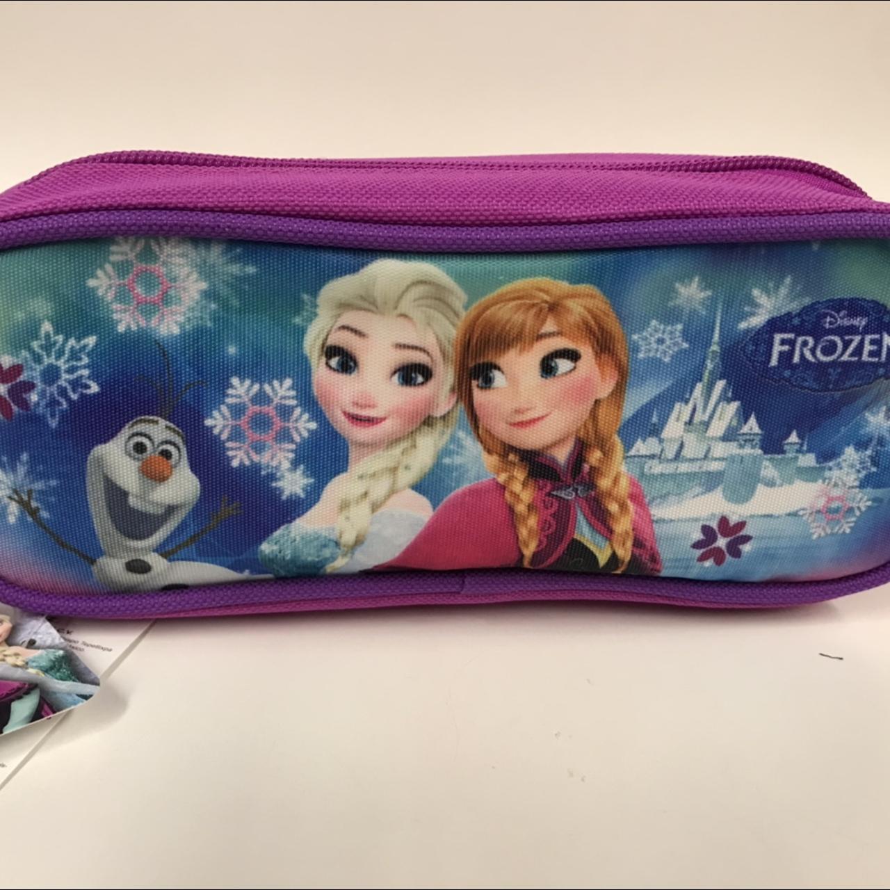 Frozen Character Single Zipper Purple Pencil Case