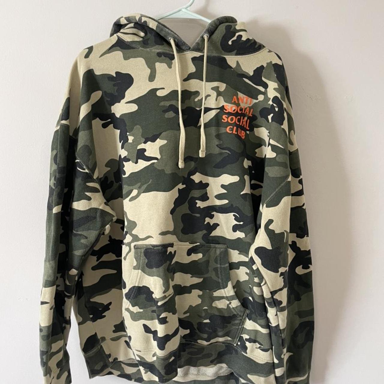 Anti Social Social Club Camo Hoodie Size XXL Depop   P0 