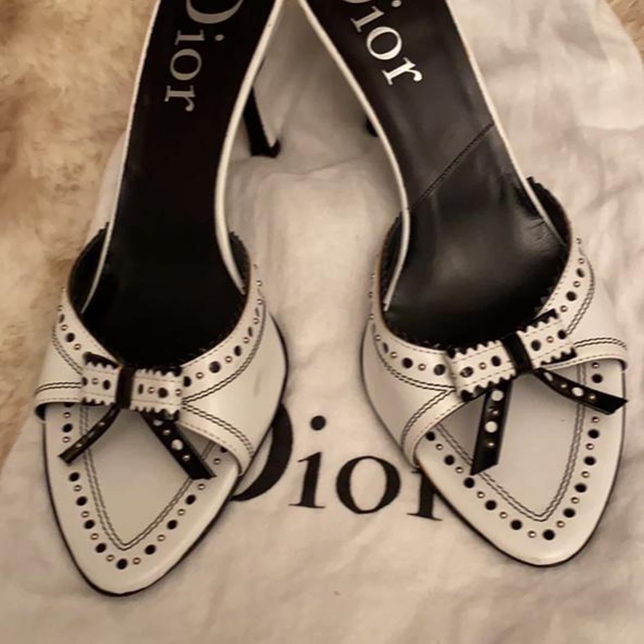Dior Women's White and Black Sandals