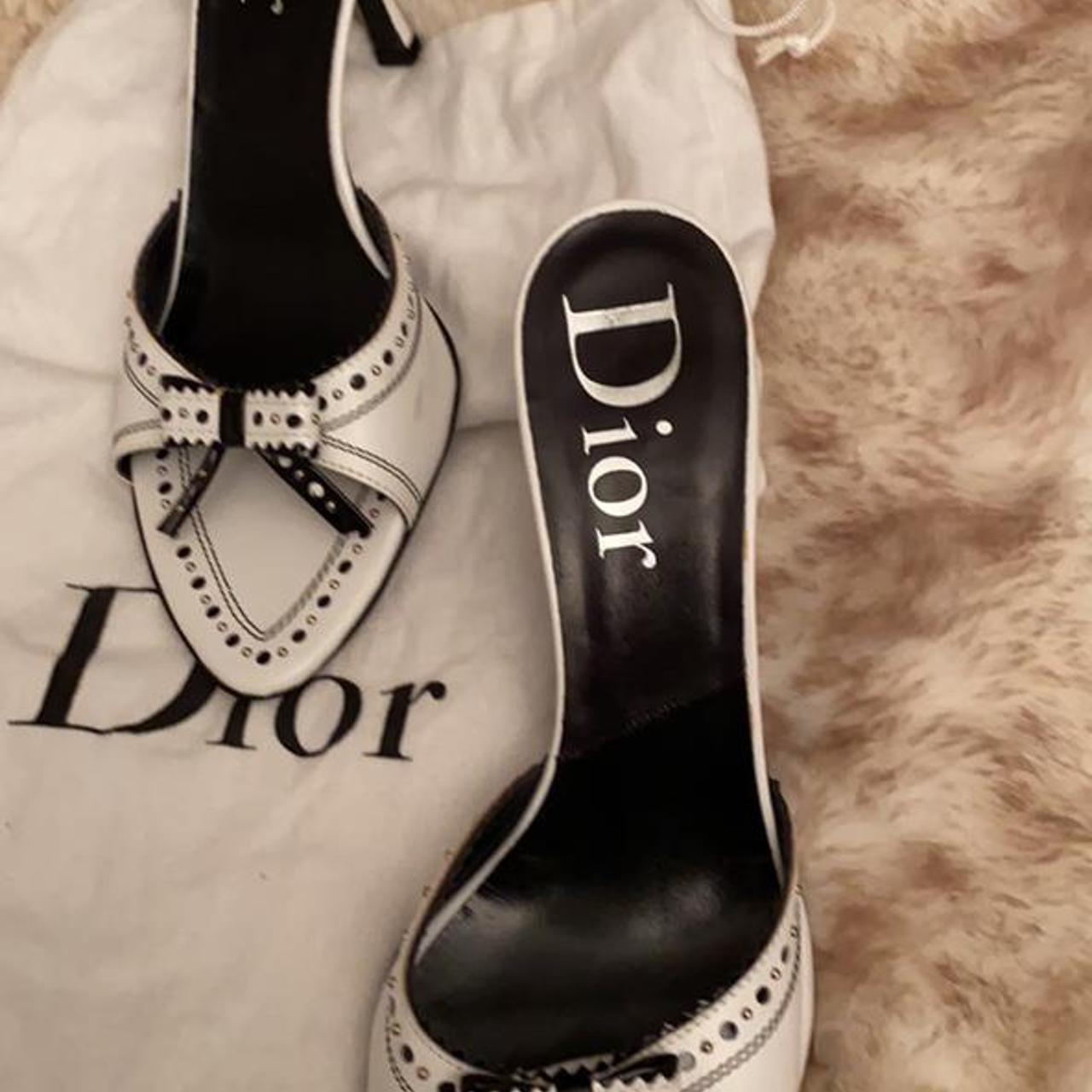Dior Women's White and Black Sandals (2)
