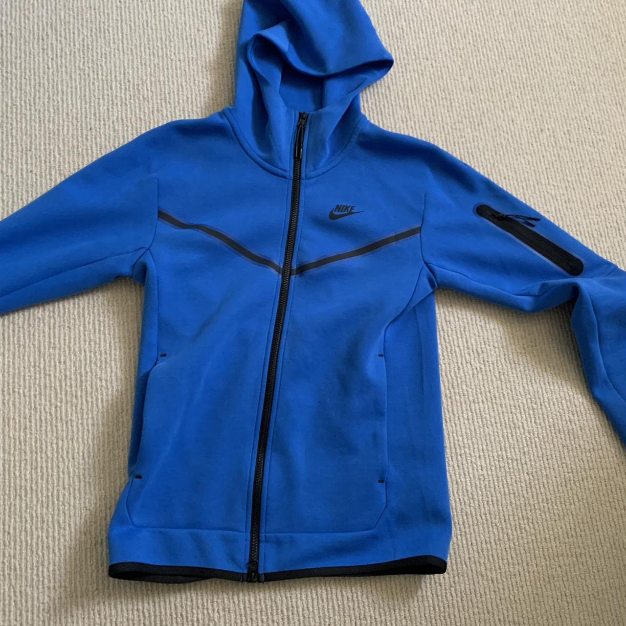 Nike tech fleece signal blue top size XS 10/10... - Depop